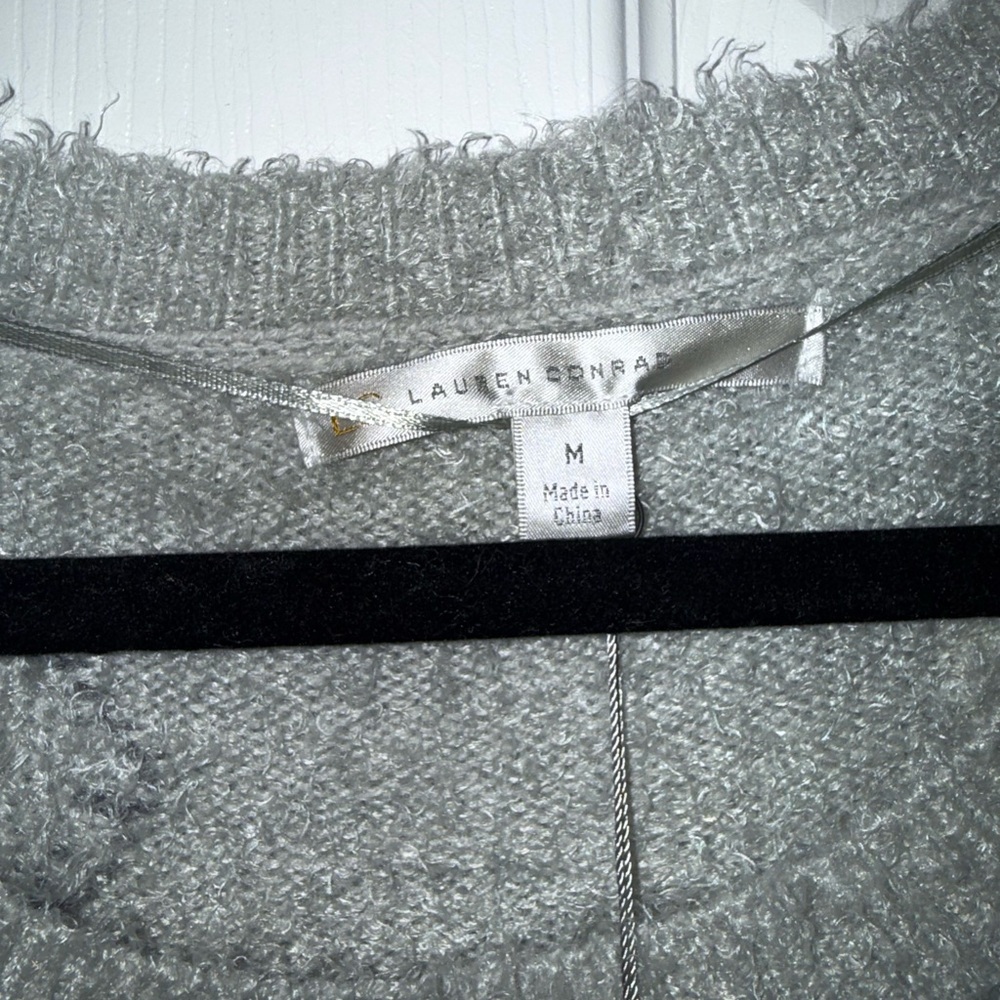 LC Lauren Conrad Gray Polka Dot Sweater - Picture 5 of 7